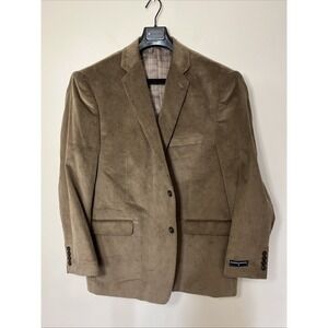 NEW Saddlebred Corduroy Blazer Sport Coat Two Button Dark Tan 52 REG Jacket